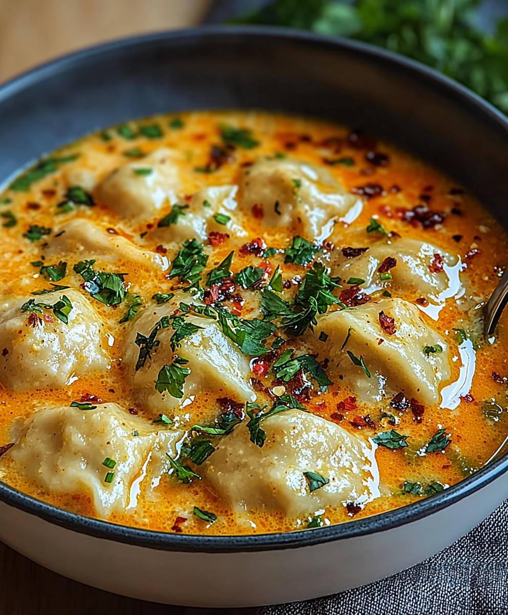 Kokos Curry Suppe Knödel