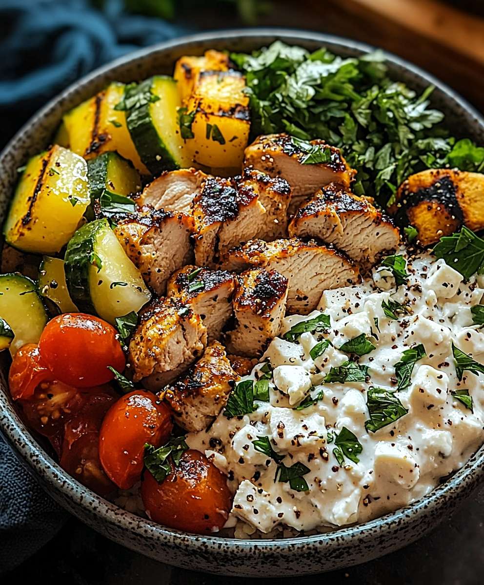 Griechische Hähnchen Bowls