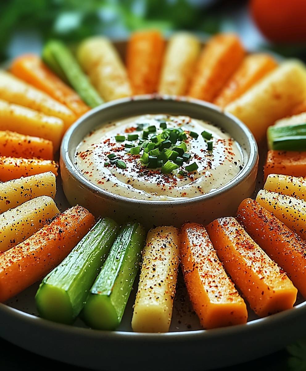 Vegane Gemüsesticks mit Dip