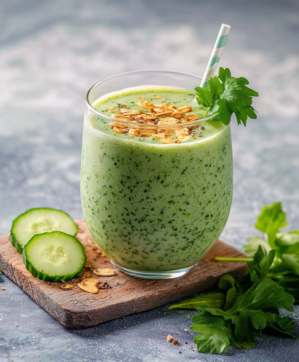 Grüner Smoothie mit Joghurt