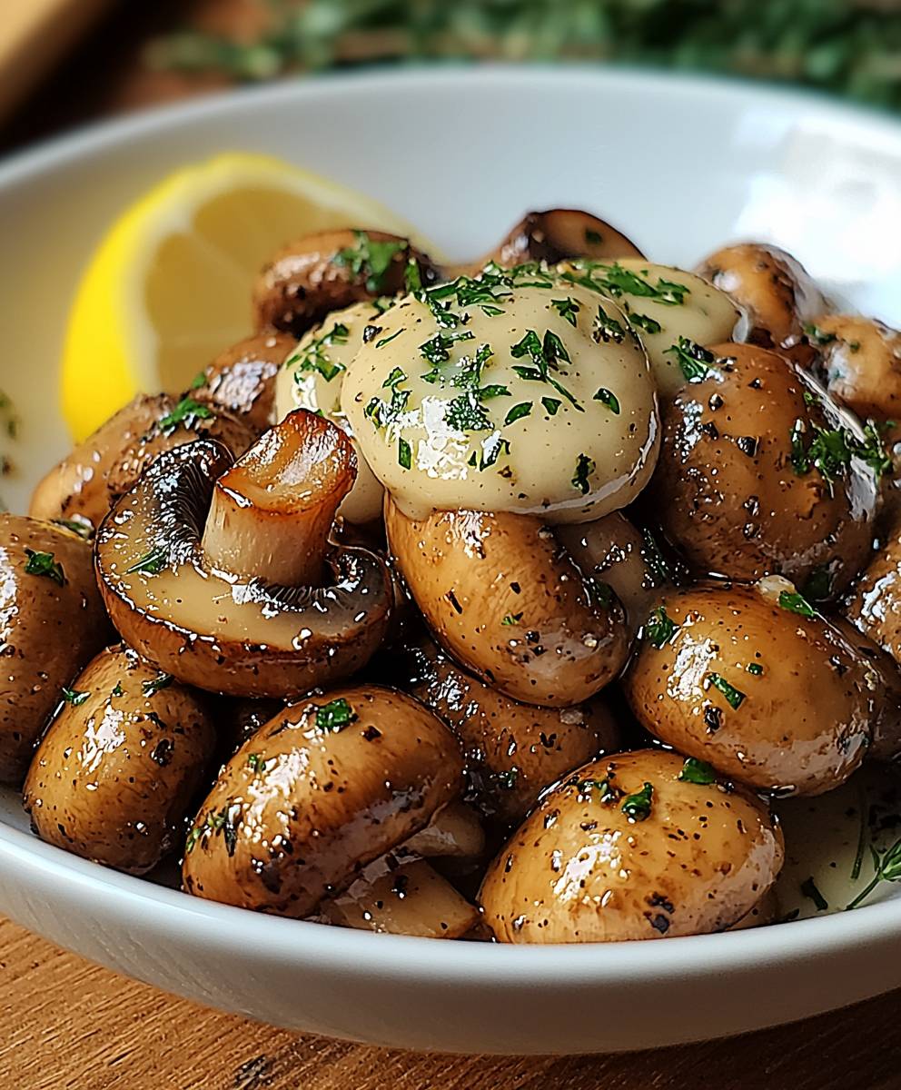Champignons Knoblauchsoße
