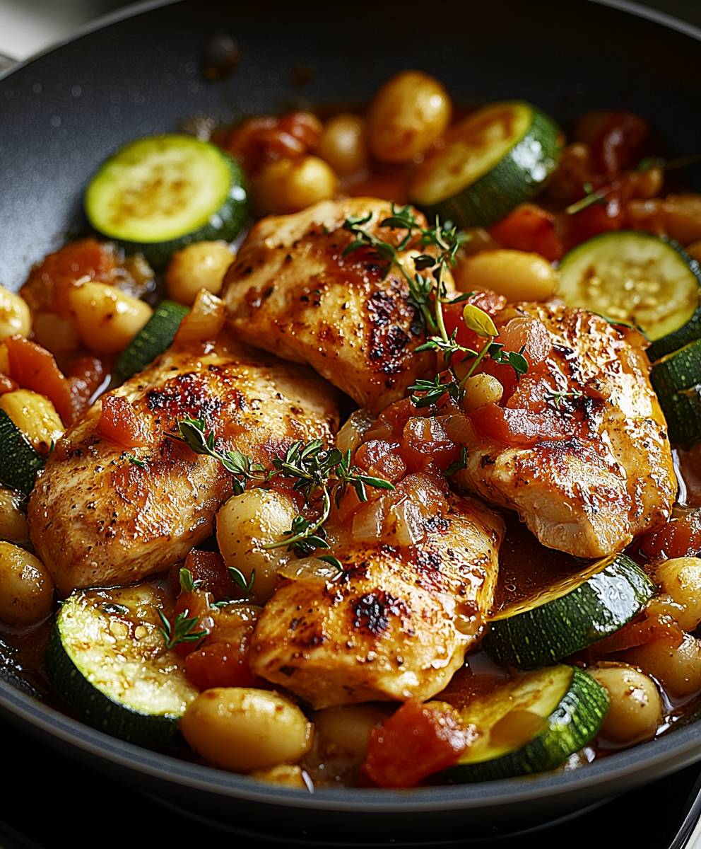 Hähnchenpfanne Zucchini einfach