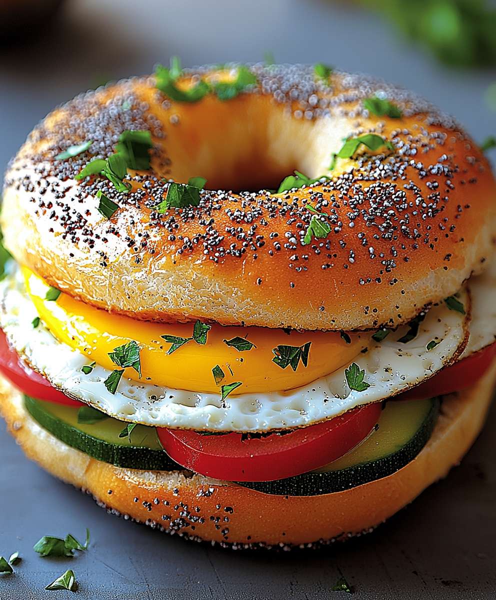 Gemüse Ei Bagel