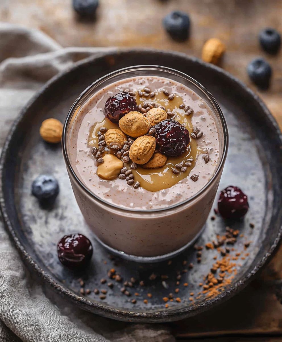 Erdnussbutter Gelee Protein Smoothie