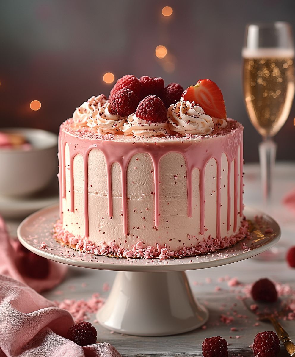 Rosa Champagnerkuchen
