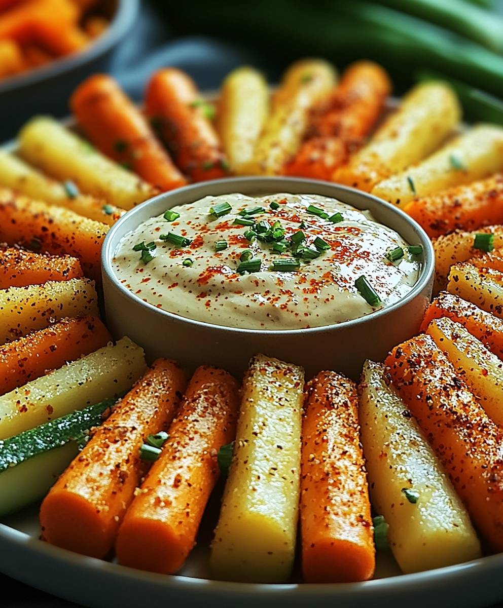 Vegane Gemüsesticks mit Dip