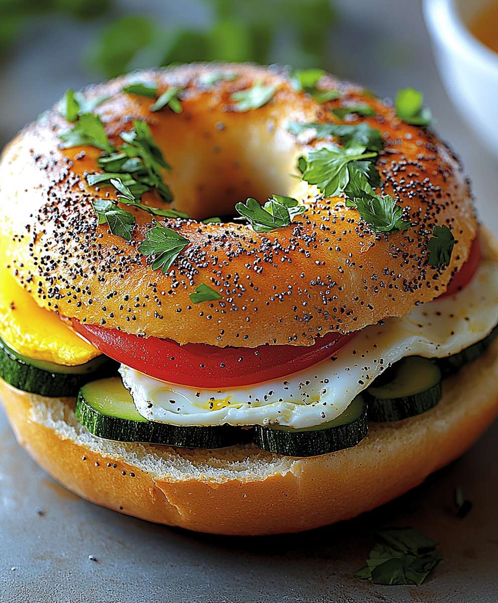Gemüse Ei Bagel