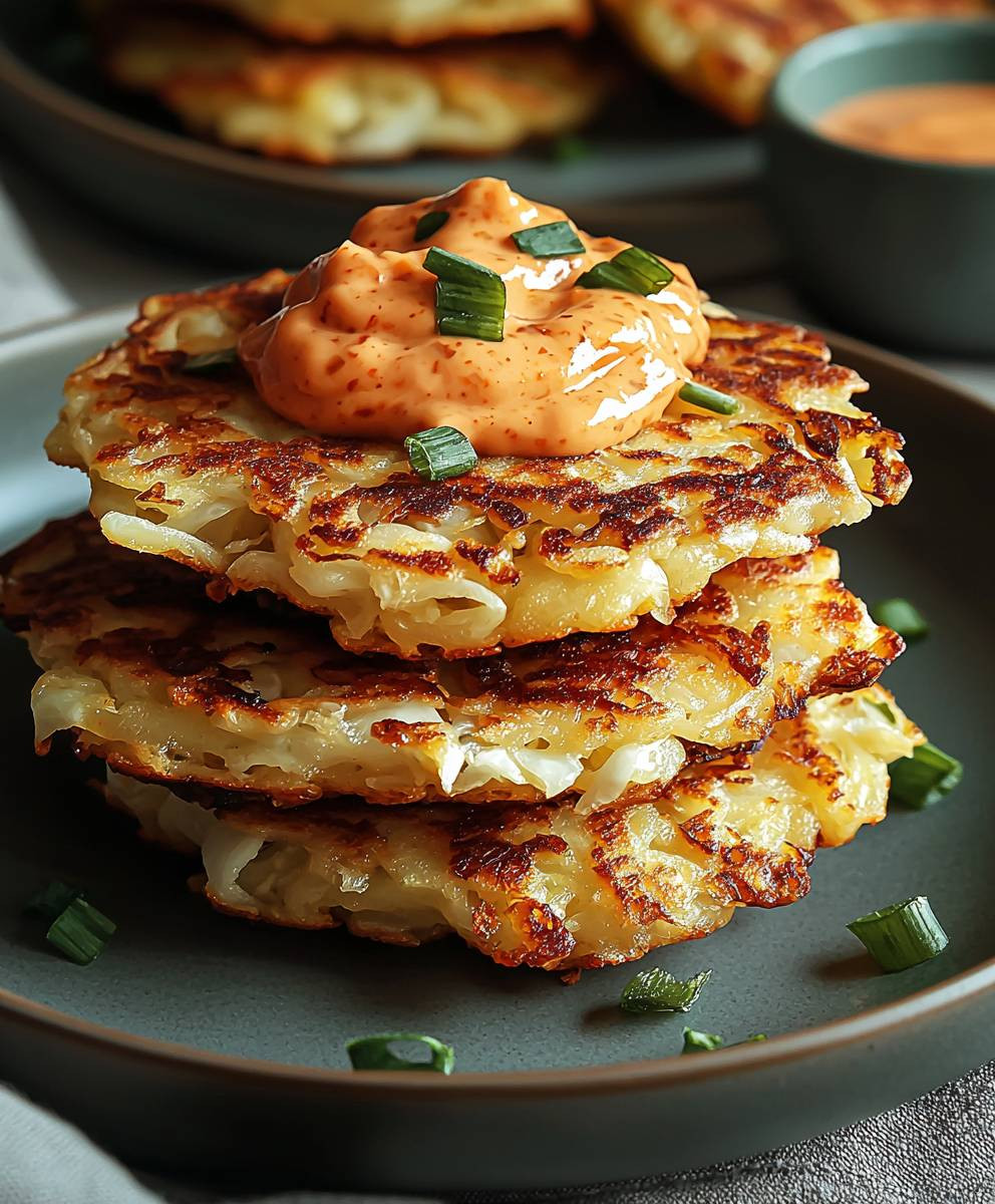 Weißkohlpuffer Sriracha Mayo