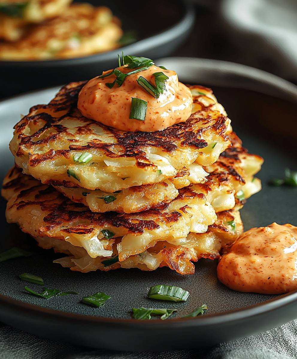 Weißkohlpuffer Sriracha Mayo