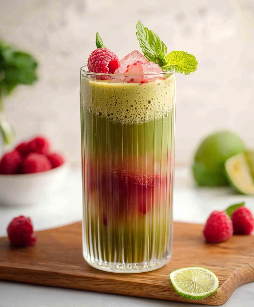 Himbeer Matcha Mocktail