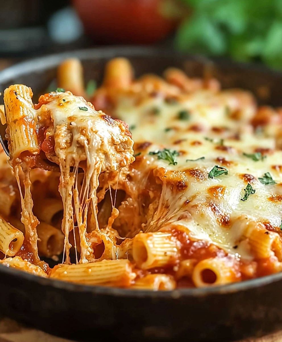 Hähnchen Parmesan Pasta Pfanne