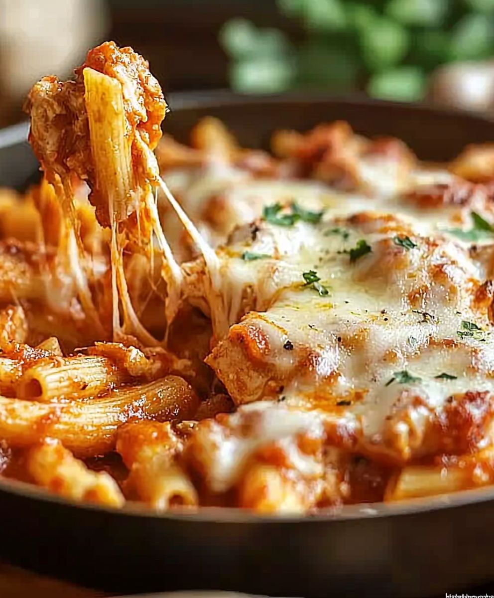 Hähnchen Parmesan Pasta Pfanne