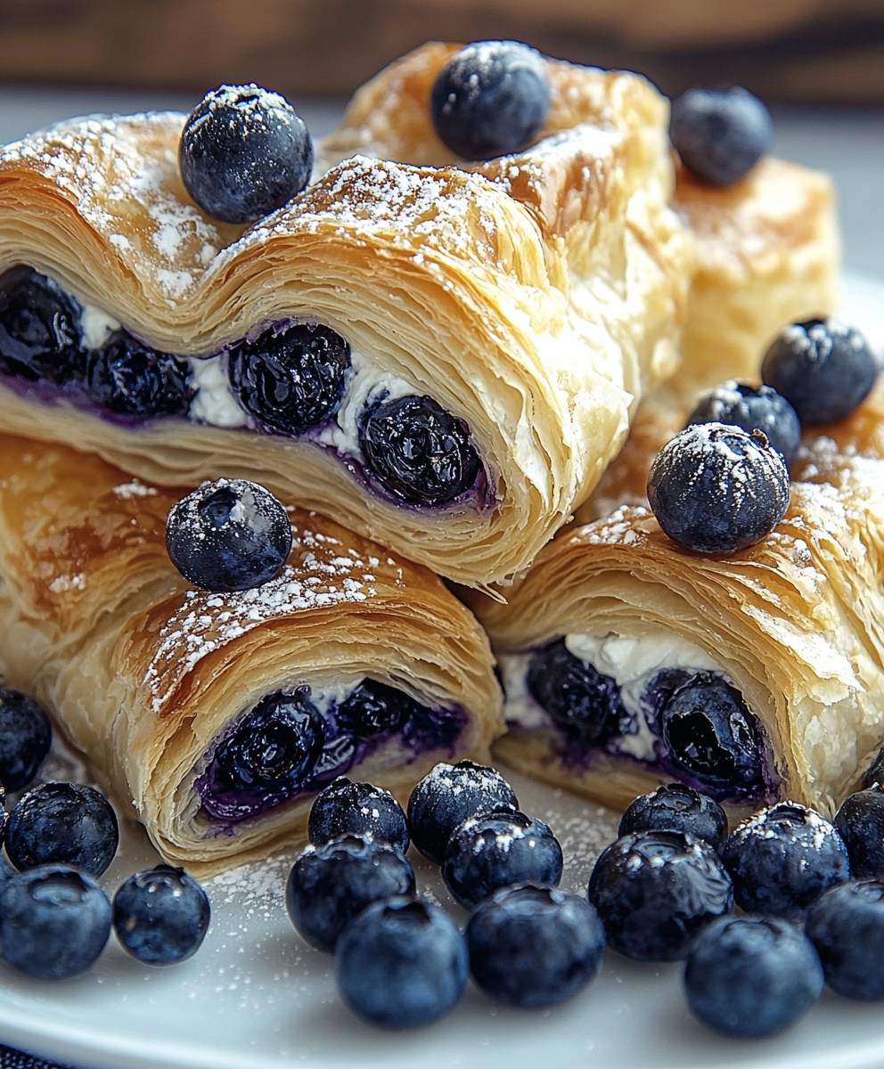 Blaubeeren Frischkäse Blätterteig
