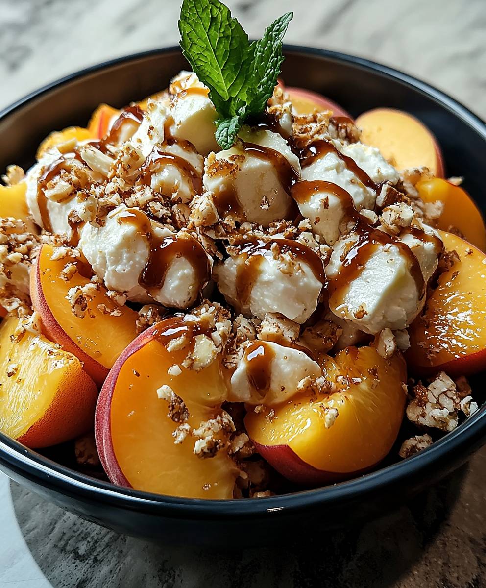 Pfirsichsalat mit Millionärs Dressing