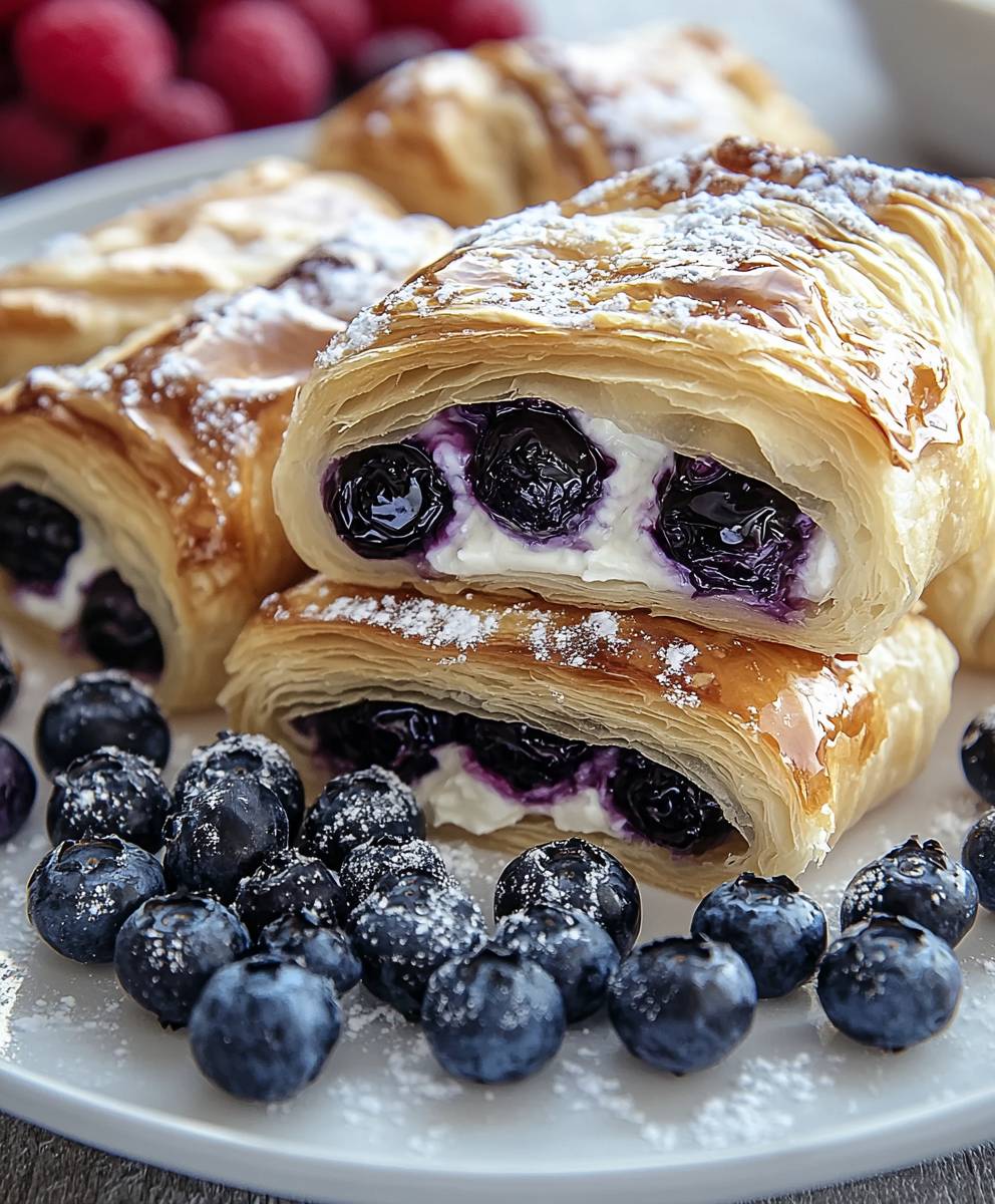 Blaubeeren Frischkäse Blätterteig
