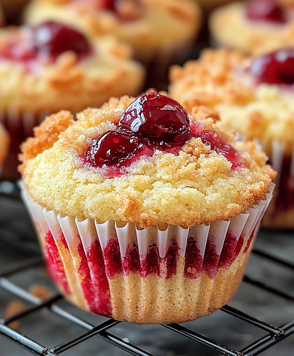 Kirsch Cobbler Muffins backen