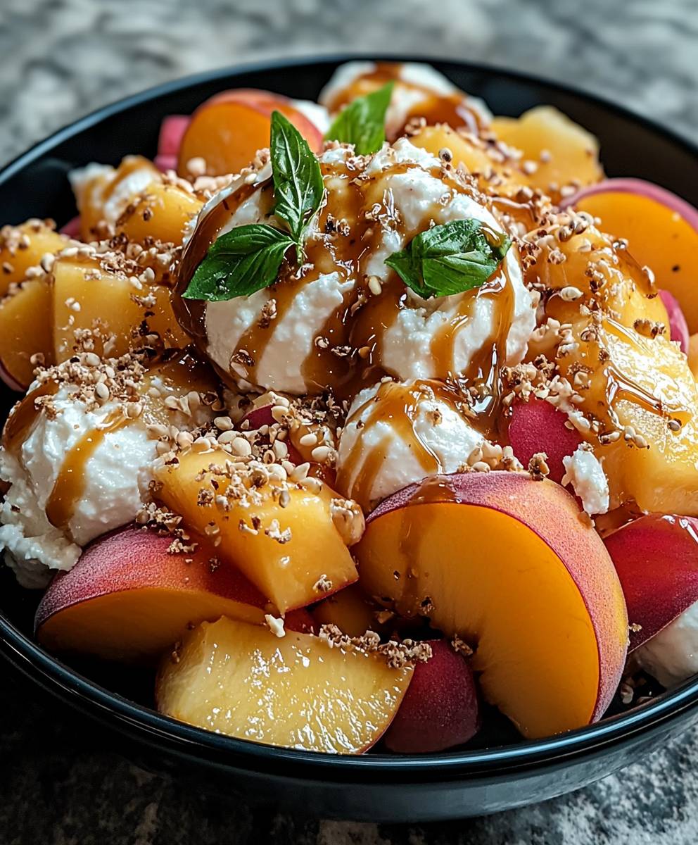 Pfirsichsalat mit Millionärs Dressing