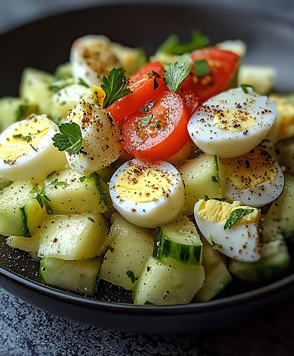 Gurken Apfel Eiersalat