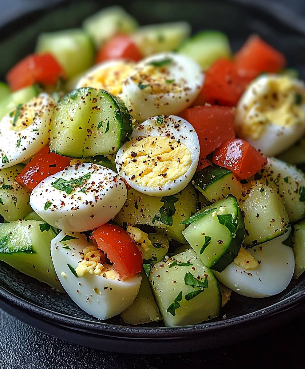 Gurken Apfel Eiersalat