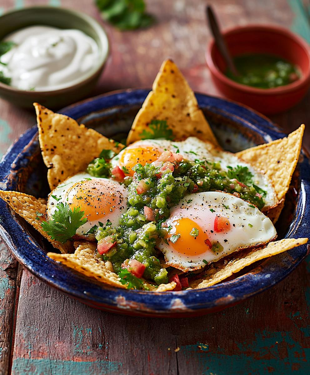 Spiegeleier mit grüner Salsa