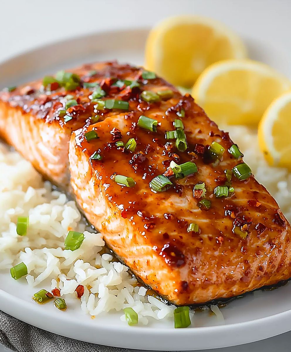 Süßer Chili-Lachs Gericht